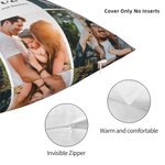 Personalizado Corazón Amor Foto Collage Arrojar Almohada Hogar Decoración con Texto Cumpleaños Aniversario Navidad Regalo para Pareja Familia