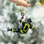 Personalisierte Acryl Feuerwehrmann Ornament doppelseitige Weihnachtsbaum Auto Home Dekoration Geburtstag Urlaub kreatives Geschenk für Feuerwehrmann