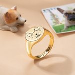 Personalized Dog Breed Ears Cat Breed Ears Ring with Engraved Name and Text Jewellery Gift for Dog and Cat Lover