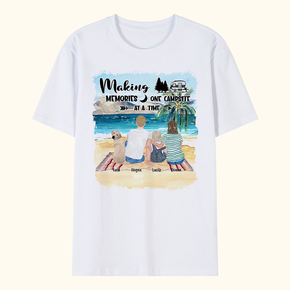 Personnalisé Making Memories One Campsite T-shirt adulte enfant Noël Anniversaire Cadeau pour la famille