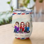 Personalized Life Is Better With Besties Friendship Stamp 12oz Wine Tumbler Friendship Gift