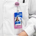 Personalised Double Lines Glitter ID Badge Buddy And Badge Reel Nurse Week Thank You Gift for Nurse Doctor Medical Staff