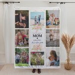 Couverture Sherpa ou Polaire Personnalisée avec Photo Thème We Love You Mom Cadeau d'Anniversaire Fête des Mères pour Maman