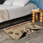 Gepersonaliseerde Please Keep Door Closed Deurmat Kerstcadeau Verjaardagscadeau voor dierenliefhebbers