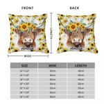 Personalizado lindo girasol Highland Cow Throw Pillow Home Decor con nombre Cumpleaños Regalo de Navidad para la familia Highland Cow Lover