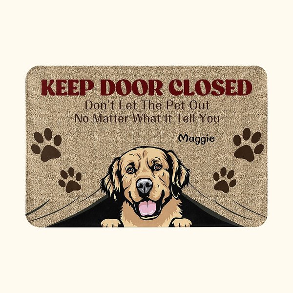 Gepersonaliseerde Please Keep Door Closed Deurmat Kerstcadeau Verjaardagscadeau voor dierenliefhebbers