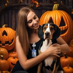 Personalisierte niedlichen Geist Hund Kürbis Abzeichen Reel Glitter Acryl Abzeichen Halloween Geschenk für Hundeliebhaber