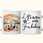 Personalised Life Is Better with Fur Baby/Babies White and Colour Inside Ceramic Mug with Name 11oz 15oz Gift for Dog Lovers