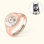 Personalized Dog Breed Ears Cat Breed Ears Ring with Engraved Name and Text Jewellery Gift for Dog and Cat Lover