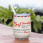 Personalized Best Friends Forever Never Apart Bestie Quotes Wine Tumbler  Best Friend Gift