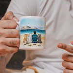 Gepersonaliseerde Once by My Side Forever in My Heart Wit en gekleurde binnenkant van keramische mok met naam 11 oz en 15 oz Cadeau voor hondenliefheb