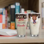 Personalizzato Just A Girl Who Loves Books 30oz Curved Tumbler Regalo di Natale di lettura per le donne amanti del libro