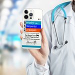 Personligt roligt genomskinligt mobilskal med namn Sjuksköterskeveckan Födelsedagspresent för sjuksköterska Läkare Medicinsk personal