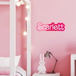 Personalized Hot Pink Doll Inspired 3D Name Door Sign for Bedroom Nursery Wall Birthday Christmas Gift for Kids
