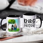 Personalised Dog Mom Dad White and Color Inside Ceramic Mug with Name 11oz and 15oz Gift for Dog Lovers