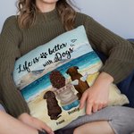 Gepersonaliseerd Life Is Better With A Dog Werpkussenhoes Verjaardag Kerstcadeau voor Hondenliefhebbers
