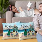 Funda de cojín personalizada Camping familiar La vida es mejor alrededor de la hoguera Regalo de Navidad Regalo de cumpleaños