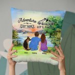 Funda de Almohada Familiar Personalizada La Aventura Está Ahí Fuera Encontrémosla Regalo de Navidad Regalo de Cumpleaños