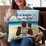 Gepersonaliseerd Life Is Better With A Dog Werpkussenhoes Verjaardag Kerstcadeau voor Hondenliefhebbers