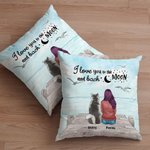 Gepersonaliseerd I Love You To The Moon And Back Kussenhoes Verjaardag Kerstcadeau voor Hondenliefhebbers