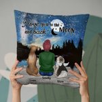 Personalisierte Ich liebe dich zum Mond und zurück Sternenhimmel werfen Kissen Abdeckung Geburtstag Weihnachten Geschenk für Hundeliebhaber