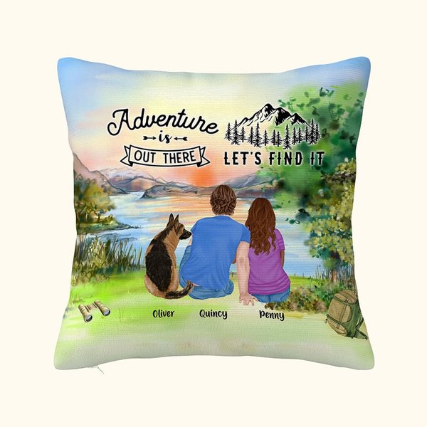 Funda de Almohada Familiar Personalizada La Aventura Está Ahí Fuera Encontrémosla Regalo de Navidad Regalo de Cumpleaños