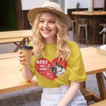 Personalisierte Best Fur Mom Ever Herz geformt Haustier T-Shirt Unisex Shirt Geburtstagsgeschenk für Hund Katzenliebhaber Besitzer