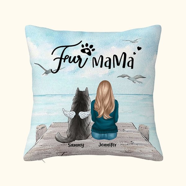 Personalisierte Genießen Seaside Scenery mit pelzigen Babys werfen Kissen Abdeckung Geburtstag Weihnachten Geschenk für Hundeliebhaber