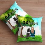 Gepersonaliseerd Sitting Under A Tree with Furry Friends Kussenhoes Verjaardag Kerstcadeau voor Hondenliefhebbers