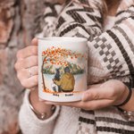 Personalised Dog Mom Dad White and Color Inside Ceramic Mug with Name 11 oz and 15 oz Birthday Memorial Gift for Dog Lovers