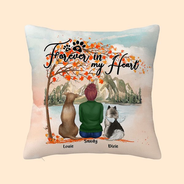 Personalised Forever In My Heart Throw Pillow Cover Birthday Remembrance Gift for Dog Lovers