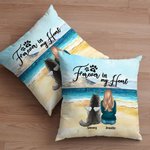 Personlig Forever In My Heart Beach Throw Pillow Cover Bursdagsgave til hundeelskere