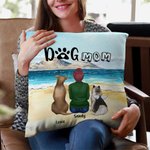Personalised Walking On A Golden Sandy Beach with My Beloved Dog Throw Pillow Cover Birthday Gift for Dog Lover Owner