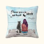 Gepersonaliseerd I Love You To The Moon And Back Kussenhoes Verjaardag Kerstcadeau voor Hondenliefhebbers
