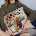 Personalized Playing with My Furry Friends Under The Maple Tree Throw Pillow Cover Birthday Christmas Gift for Dog Lovers