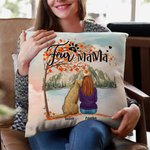 Personalized Playing with My Furry Friends Under The Maple Tree Throw Pillow Cover Birthday Christmas Gift for Dog Lovers