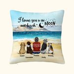 Gepersonaliseerd I Love You To The Moon And Back Kussenhoes Verjaardag Kerstcadeau voor Hondenliefhebbers