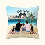 Funda de almohada personalizada para camping familiar en la playa Compañeros de acampada para toda la vida Regalo de cumpleaños Regalo de San Valentín