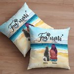 Personalized Walking On A Golden Sandy Beach with My Beloved Dog Throw Pillow Cover Home Essentials Birthday Gift for Dog Lovers