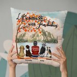 Personalised Life Is Better With Fur Baby Maple Leaves Throw Pillow Cover Birthday Gift for Dog Lovers