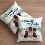 Personalised Colorful Life Is Better With Fur Baby Throw Pillow Cover Memorial Christmas Gift for Pet Owners