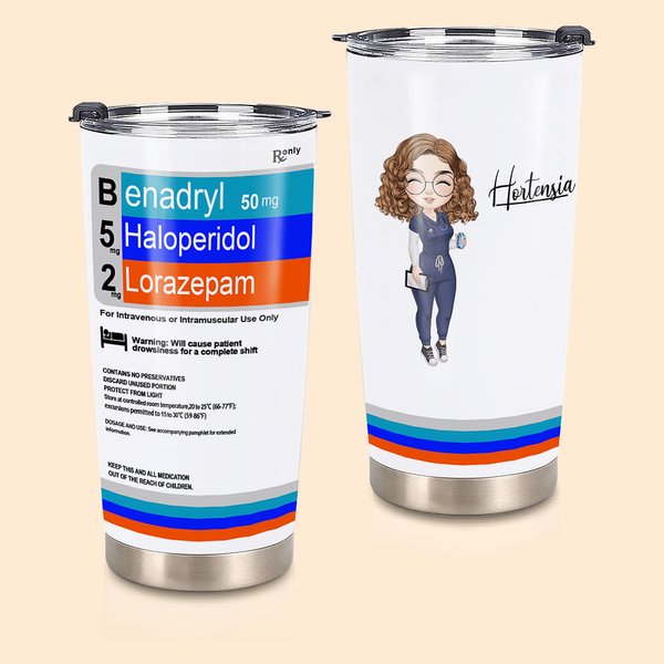 Gepersonaliseerde 20oz Food-grade Roestvrij staal Tumbler met naam Kerst Gift Verpleegkundige Week Gift