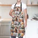 Personalized Waterproof 9 Photos Collage Apron with Front Pockets Birthday Housewarming Gift for Cooking Lover