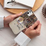 Gepersonaliseerde Just A Girl Who Loves Books Cell Phone Case met Naam Verjaardag Kerstmis Reading Gift voor Zus Vriendin Book Lover