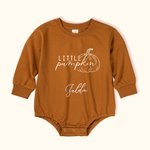 Personalized Little Pumpkin Design Romper with Baby Name Halloween Gift Baby Shower Gift