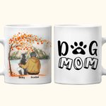 Personalised Dog Mom Dad White and Color Inside Ceramic Mug with Name 11 oz and 15 oz Birthday Memorial Gift for Dog Lovers