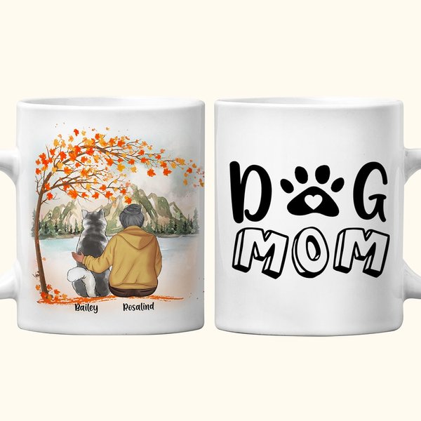 Dog Mom Dad Ceramic Mug with Name 11 oz and 15 oz Gift