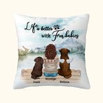 Personalised Colorful Life Is Better With Fur Baby Throw Pillow Cover Memorial Christmas Gift for Pet Owners