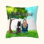 Gepersonaliseerd Sitting Under A Tree with Furry Friends Kussenhoes Verjaardag Kerstcadeau voor Hondenliefhebbers