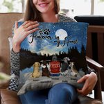 Personalized Forever In My Heart Throw Under Starry Sky Pillow Cover Birthday Christmas Gift for Dog Lovers